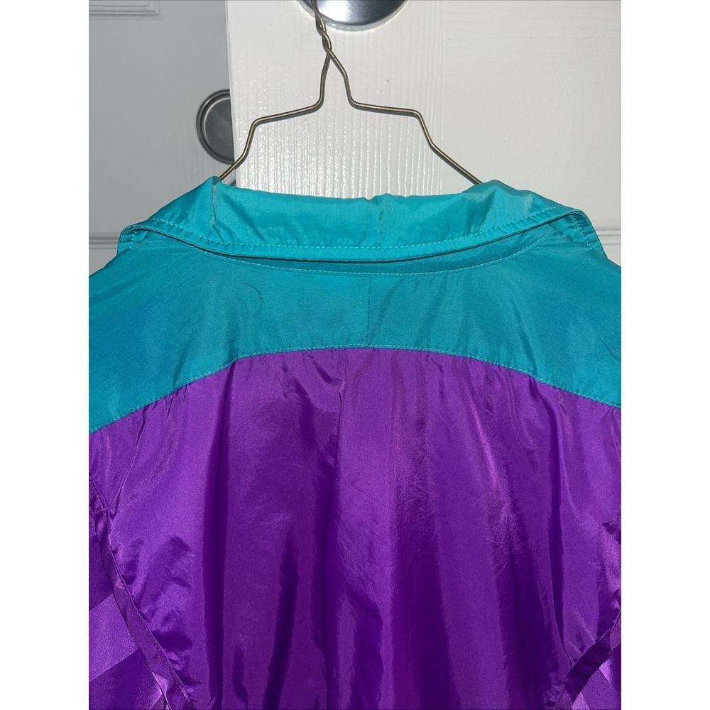 Vintage 80s 90s Nike Gray Tag Swoosh Color Block Windbreaker Jacket M 10-12 - Picture 11 of 12